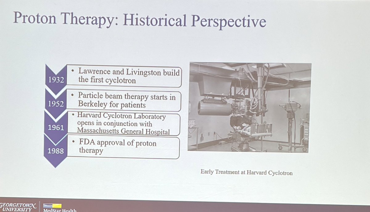StephenVLiu's tweet image. Learning about the potential benefit of proton beam radiation from Dr. @NitikaPaudel at #DCLung22 - single gantry model at @LombardiCancer shown. Newer technology showing less exposure vs passive scatter. Awaiting results from ongoing #RTOG study.