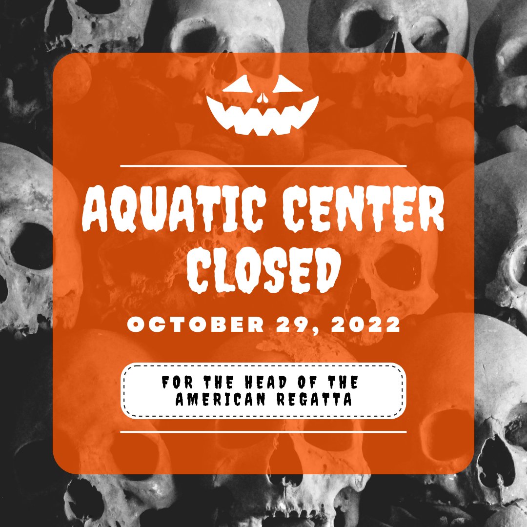 The Aquatic Center is closed today for the Head of the American Rowing Regatta.  We will reopen for rentals on Sunday, October 29.