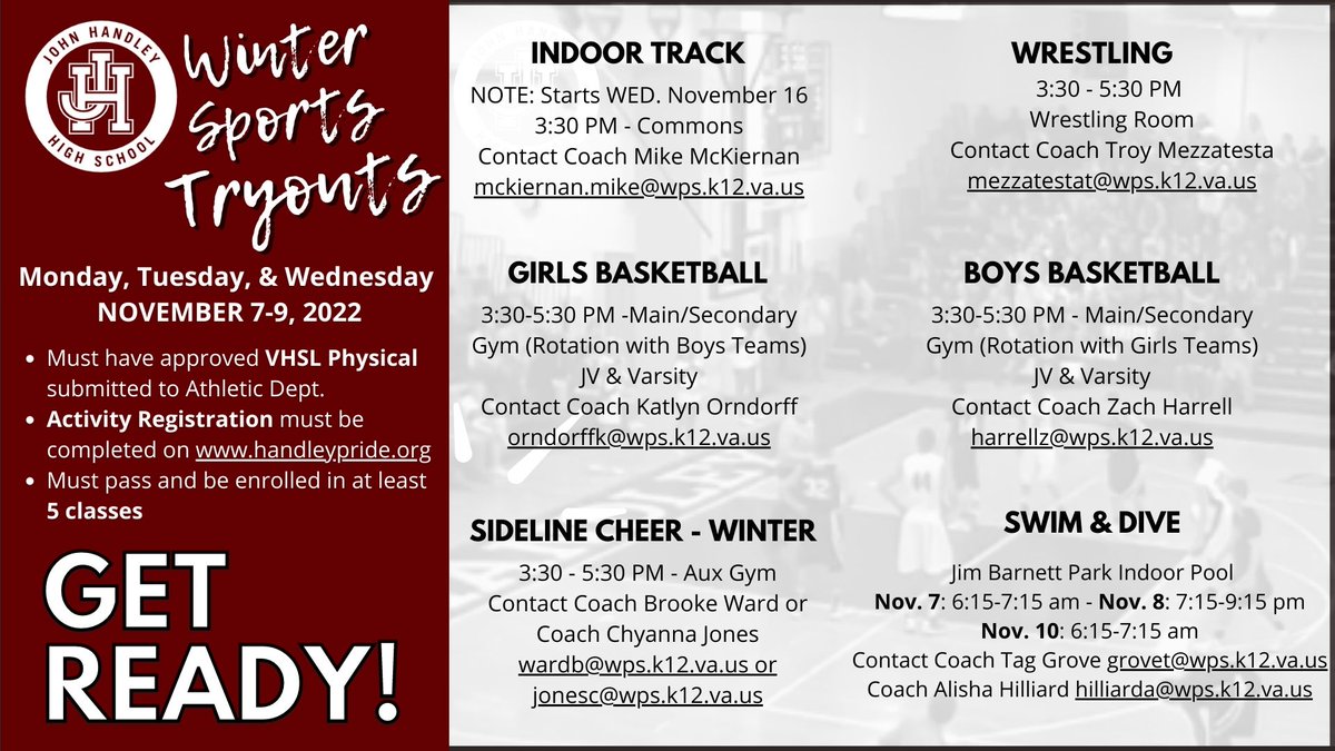 John Handley Athletics & Activities tweet media