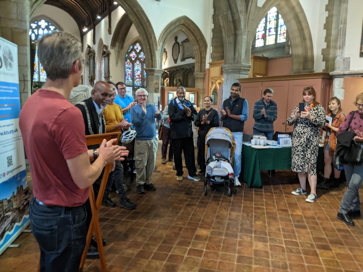 KingstonSociety's tweet photo. A pleasure to have @RBKMayor @yoganMBE officially open our #RightHereRightNow photo exhibition today! A big thank you to everyone who has helped us mark our 60th anniversary, from our wonderful photographers to @coopuk Community Fund &amp; @annab_coop who supported with refreshments https://t.co/35JMPZSSSo