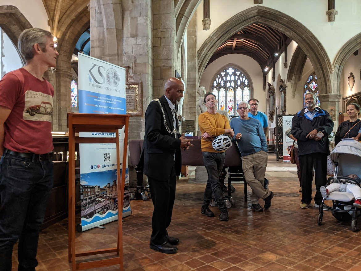 KingstonSociety's tweet photo. A pleasure to have @RBKMayor @yoganMBE officially open our #RightHereRightNow photo exhibition today! A big thank you to everyone who has helped us mark our 60th anniversary, from our wonderful photographers to @coopuk Community Fund &amp; @annab_coop who supported with refreshments https://t.co/35JMPZSSSo