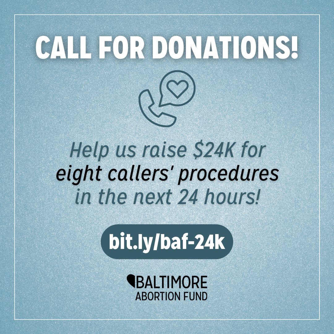 AbortionFundMD's tweet photo. URGENT 🚩 For the first time in months, we’ve run out of funding to support folks with abortion costs. Eight people have appointments this month &amp; they urgently need financial support. We need to raise $24k in the next 24 hrs to keep our helpline open. https://t.co/tMszimDP78 https://t.co/txtq0r84tm