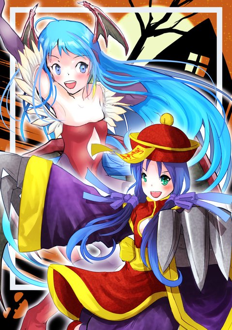 去年のさみすずハロウィン絵、ちょっとだけ手直し 