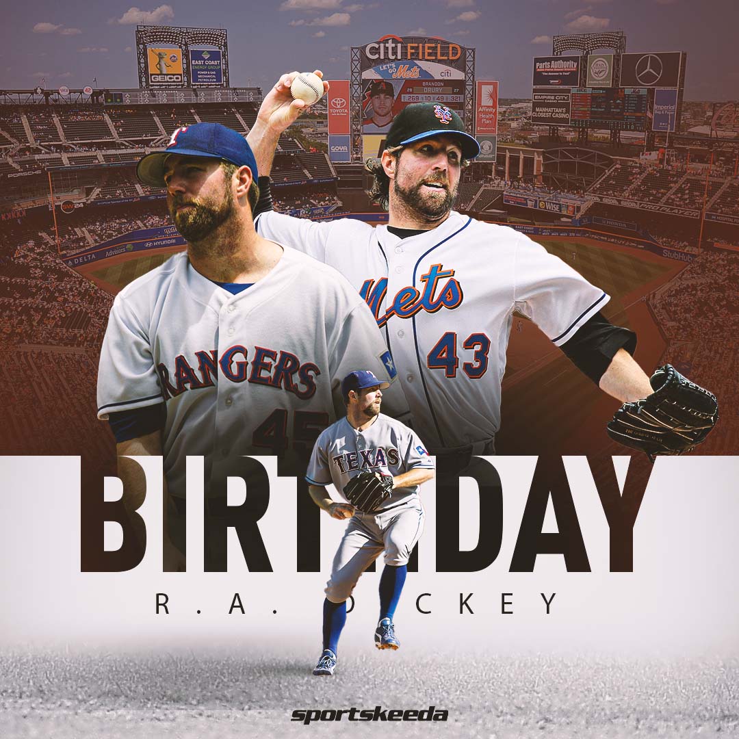 Happy Birthday to former RHP, R.A. Dickey!!       Cy Young All-Star Gold Glover 