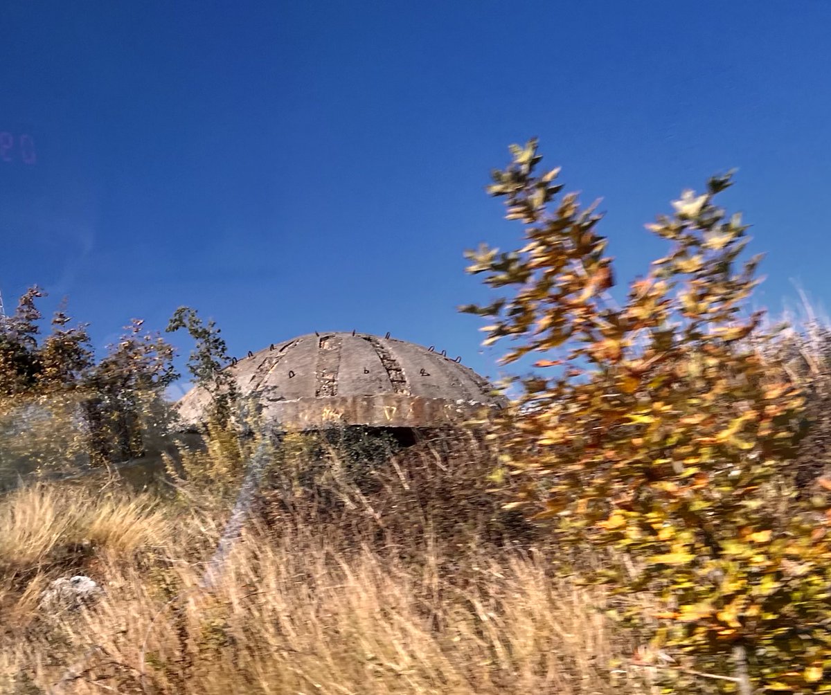 My first bunker sighting #FirstDayInAlbania 🇦🇱 #bunkerët #CountryOfBunkers #hunkeringdown 🤭