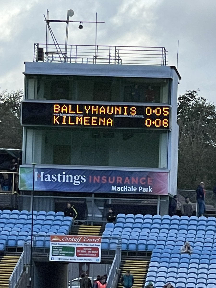 Half time come on lads