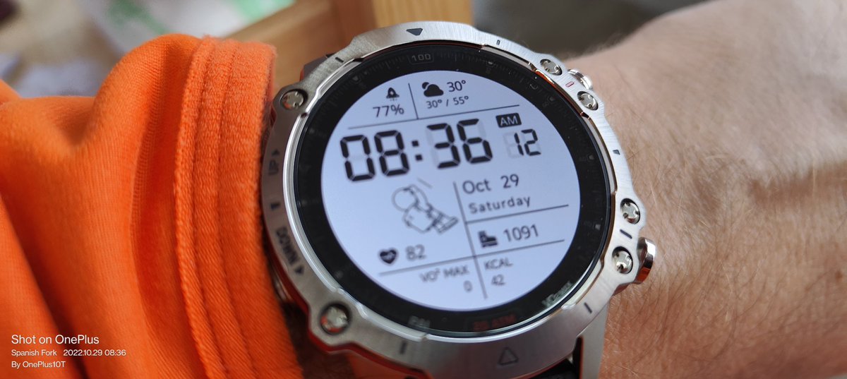 cuneo13's tweet photo. The morning after... with the Amazfit Falcon smartwatch. It hasn't left my wrist since the unboxing, 'twas comfortable to sleep 💤 with, and I am liking it much more than the T-Rex 2.
#amazfitfalcon
#peterherget
#smartwatch
#Wearables
#themanwithtwowatches
#gadgetsanonymous https://t.co/COVRh5ln78