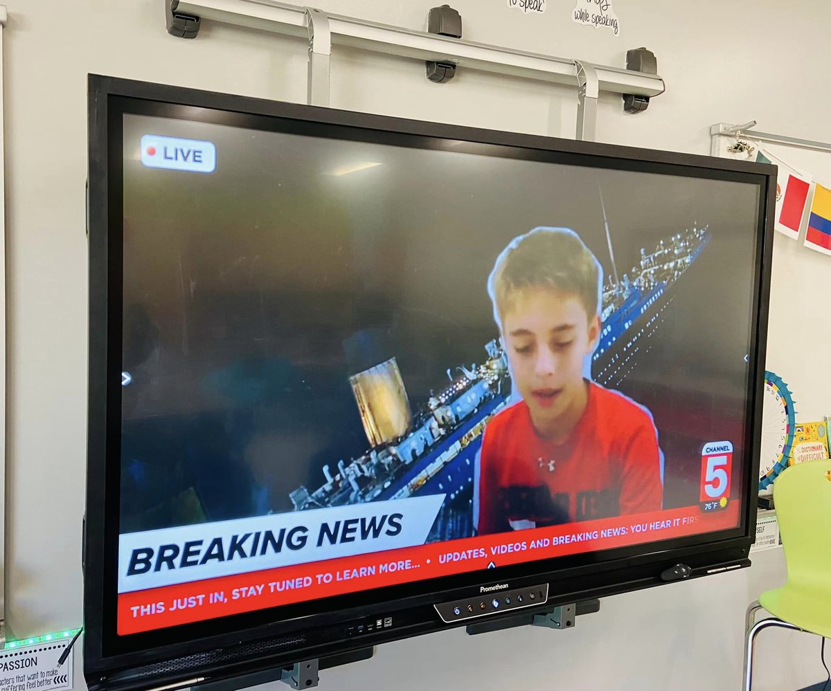 SummitDriveES's tweet photo. Fifth grade students used their skill of summarizing nonfiction texts to become news reporters, reporting on important historical events. Check out students' creative use of technology! #summitdriven https://t.co/kWed8Q50rP