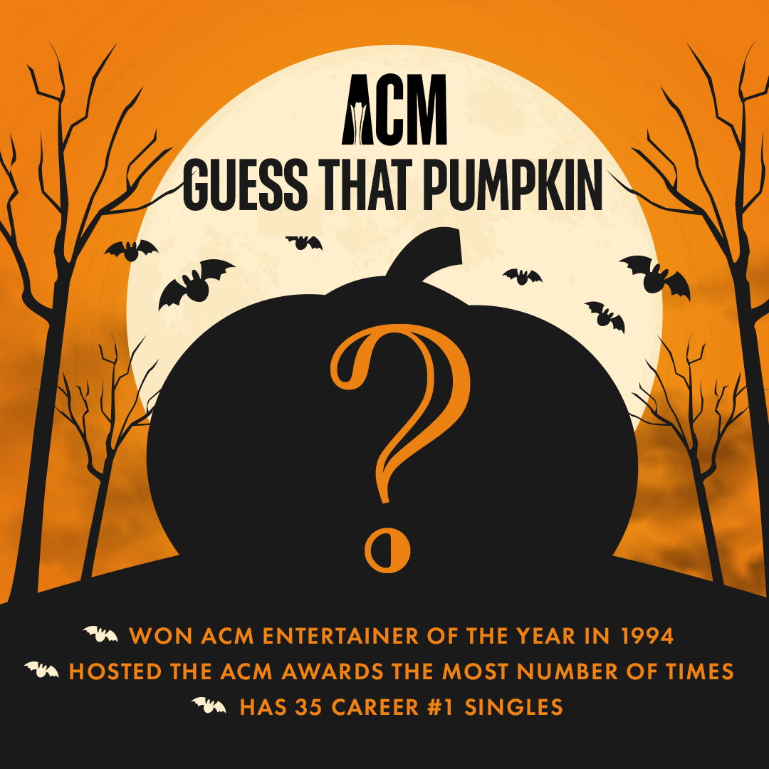 Here's pumpkin to talk about — #ACMguessthatpumpkin! This #Halloweekend, we'll be revealing three pumpkins each carved in tribute to a Country Music star. Based on these clues, who do you think the Country star is? 🤔 Comment your guesses!