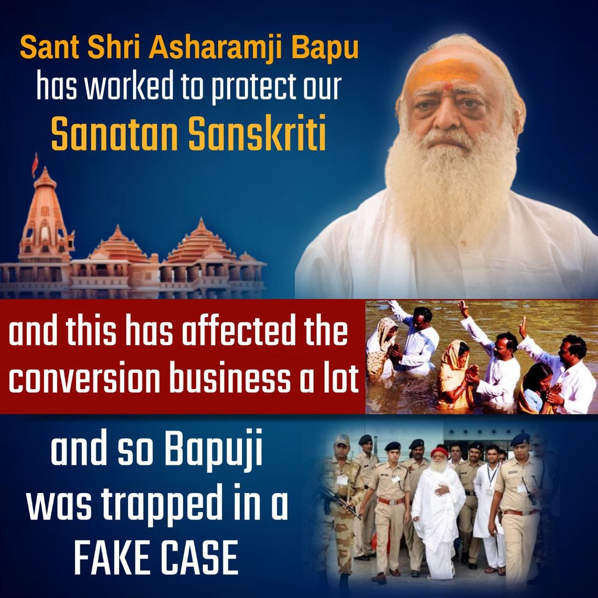 MaheshS34832190's tweet photo. @VijayPU00200338 @YssSpeaks @KirenRijiju @narendramodi @AmitShah @BJP4Rajasthan @INCRajasthan @RajCMO @myogiadityanath @BJP4Maharashtra @ABPNews @CMOMaharashtra Sanatan Saviour Sant Shri Asharamji Bapu has started many Selfless Sewa Activities in tribal areas to stop the Conversion.
That's why Innocent Saint has been framed in Fake Case Of The Century.
#RoadBlockToConversions https://t.co/YKae4Qi1WK
