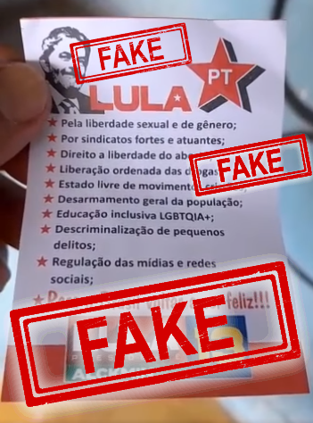 ATENÇÃO!!! A extrema direita imprimiu inúmeros panfletos fakes iguais a esse e está distribuindo pelo Brasil inteiro. É uma nojeira sem fim. Tudo que está nesse papel é FALSO. Espalhe pra todo mundo q vc conhece q isso é um crime eleitoral e mentira suja.
