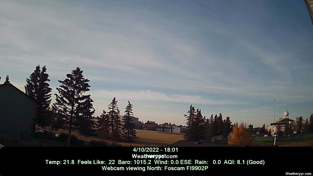wx_yyc's tweet photo. 09:00  Temp: 2.1C  WindChill: 2.1C  Baro: 1012.7mb  Hum: 62 pct  Wind: 0.0km/h From W Rain:   0.0 AQI: 12.5 (Good)   mostly cloudy https://t.co/0WhTuSKpcB