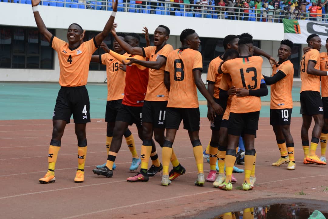 FAZFootball's tweet photo. TotalEnergies U23 AFCON Second Round, Second Leg Qualifier 

FULL-TIME: Zambia 1-0 Sierra Leone
Andrew Phiri 65'

The Young Chipolopolo are through to the final round via a 2-1 aggregate score and will face either Egypt or Eswatini. https://t.co/AdSMB6xPgL