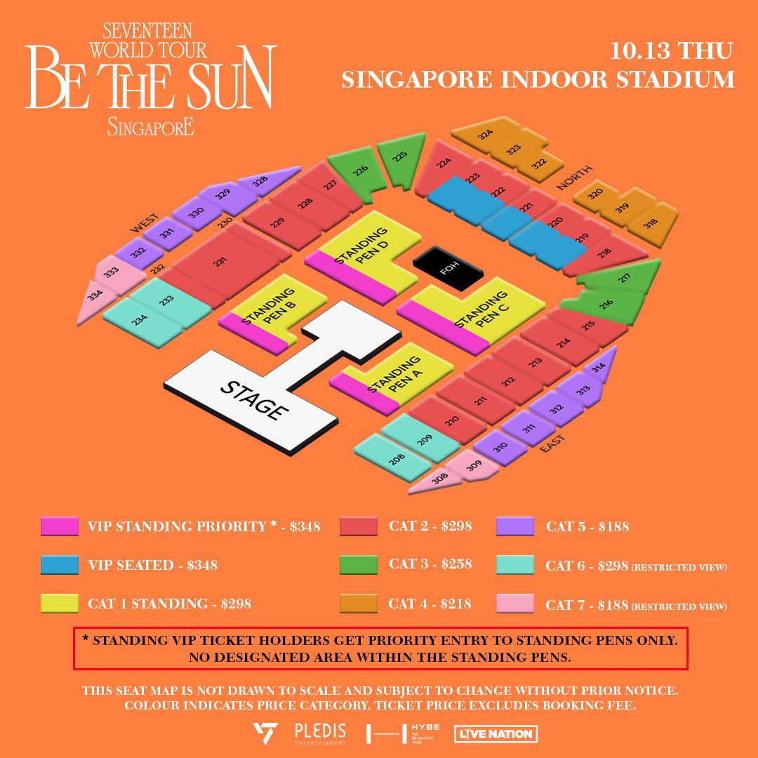 _ZH4NGH40's tweet photo. [THREAD] View from Singapore Indoor Stadium, according to past concerts. 

All credit to the rightful owner. 

Seating plan reference (and many more!) https://t.co/neRsIJHqzF