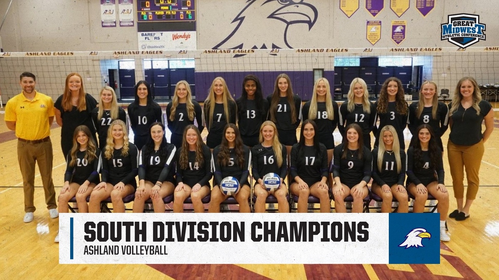 Congratulations to the 2022 Great Midwest South Division Champions, <a href="/AshlandVB/">Ashland Volleyball</a>! 

See you in the tourney 🏐
