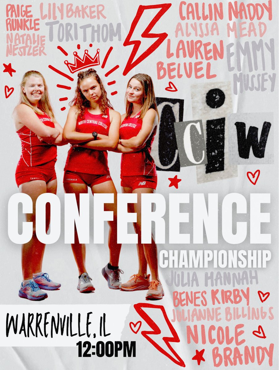 IT'S CONFERENCE MEET DAY! The Cardinals gear up to compete at the CCIW Championship in Warrenville, IL! Go Cards!