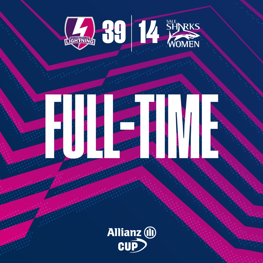 Full time at Loughborough University as @LightningRugby run in seven tries en route to a 39-14 win against @SaleSharksWomen.