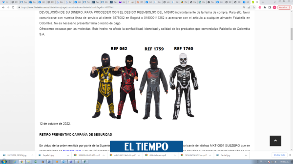 Citytv's tweet photo. 🚨 Ojo: ordenan retirar estos disfraces para niños por riesgo para su seguridad

Quienes ya los compraron deben suspender su uso y pueden pedir devolución del dinero. ¿Cuáles son? Le contamos vía @Uinvestigativa ➡️ https://t.co/39hddAZwtD https://t.co/IDZyCoLnKE