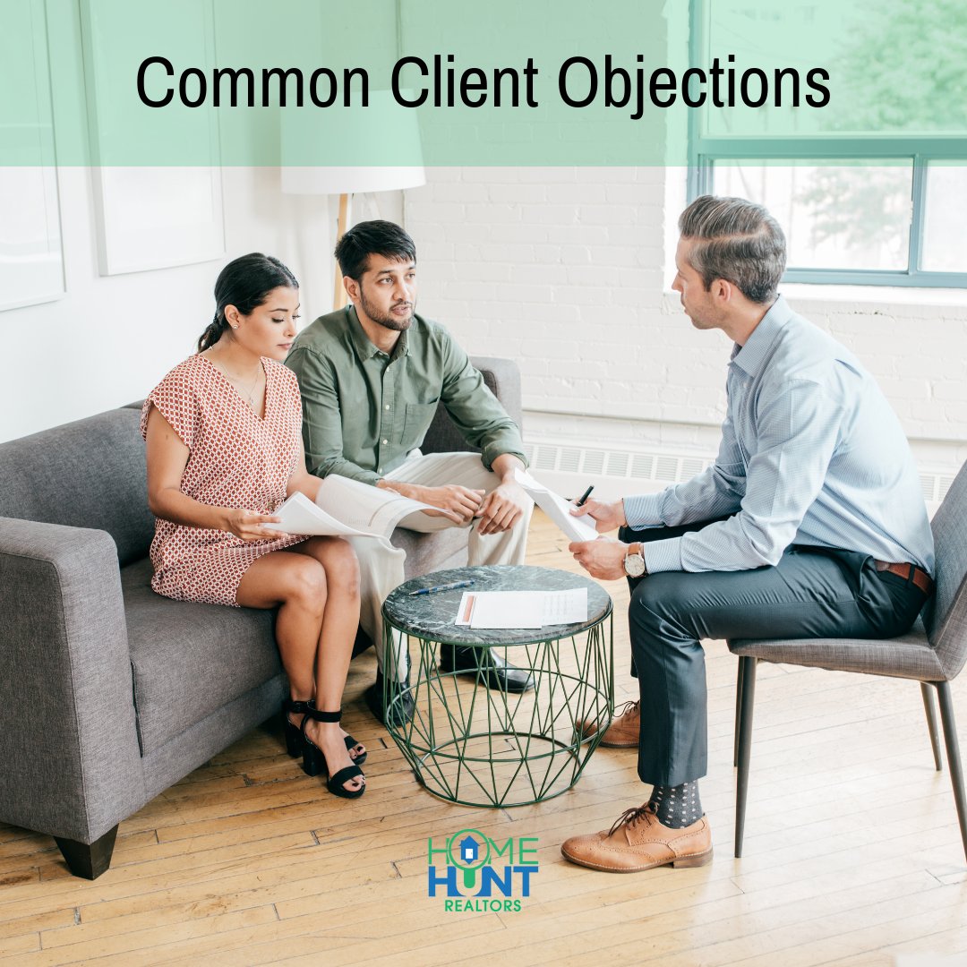 homehuntrealtor's tweet image. Objections are simply signs that your clients need guidance and reassurance. What client objections have you received, and how did you handle them?

#homehuntrealtors #clientobjections #realestatelife #criticalcomments #respondwithpatience #beunderstanding #comebacks