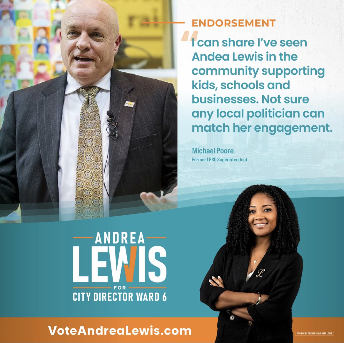 Andrea Lewis LR City Director (@andrealewislr) on Twitter photo ✅❤️Thank you, Mr. Mike Poore!!! I appreciate your support tremendously! #VoteAndreaLewis ✅❤️Thank you, Mr. Mike Poore!!! I appreciate your support tremendously! #VoteAndreaLewis