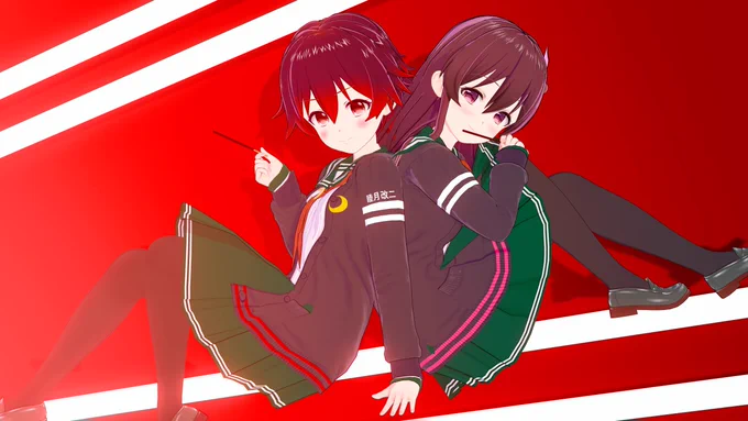 ポッキー&amp;プリッツの日睦月型の娘でシーンデータお借りしてます。#艦これ #睦月 #如月 #弥生 #卯月 #皐月#コイカツ #koikatsu 