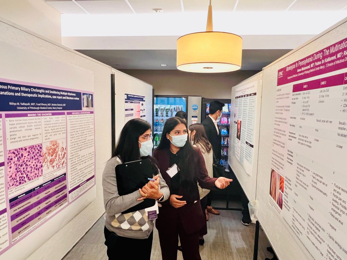 UPMCMercyIM's tweet photo. Our PGY-1 @asma_mohammadi7 presenting at the ACP-PA 2022 Conference @ACPinternists entitled "Monkeypox in Pennsylvania during the multinational outbreak".
Thanks to her co-author @padma and Dr. @RicardoArbuluMD for the support!
#MedTwitter #internalmedicine #IDTwitter https://t.co/hxxfIiYciC