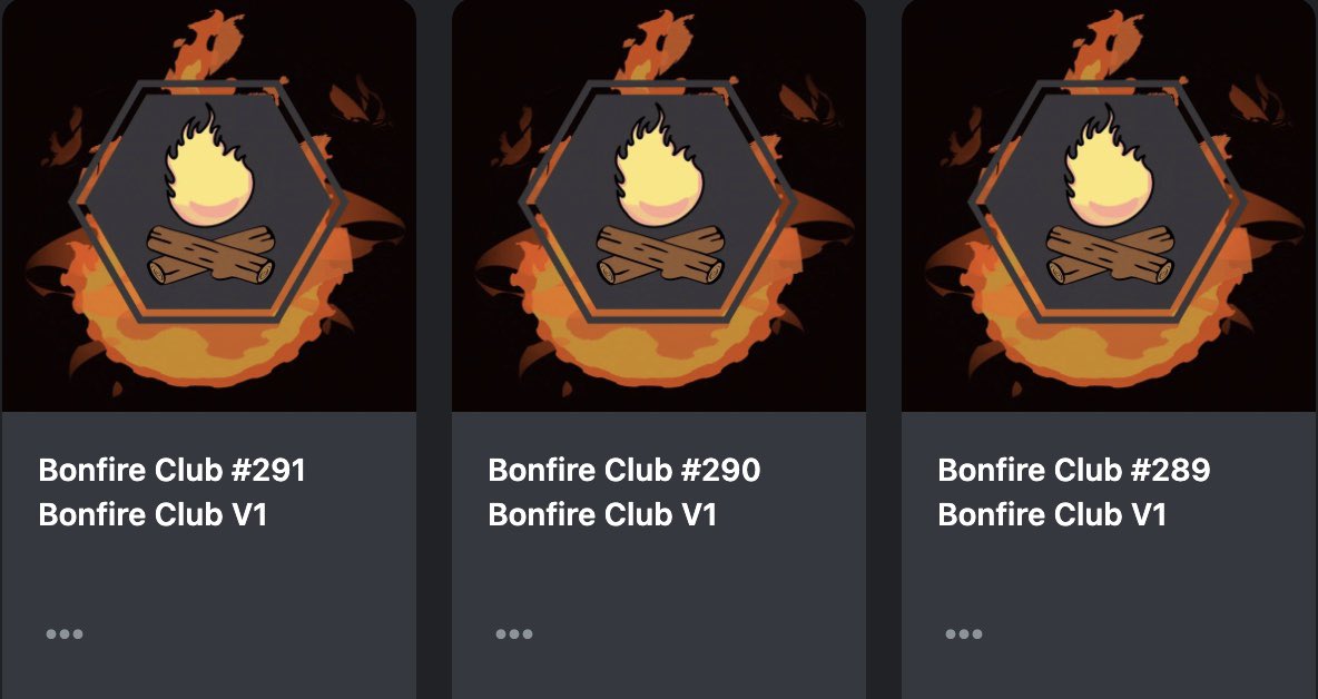 Excited to see what my <a href="/BonfireClubNFT/">Bonfire Club</a> look like! Just MAX  minted 3! LFG! 🔥🔥🔥