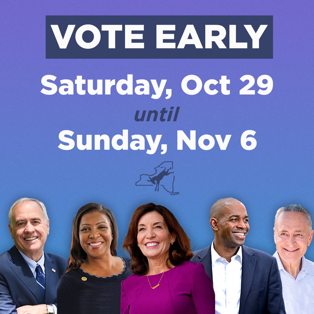 nydems's tweet photo. NEW YORKERS: early voting starts TODAY! 

Make your plan to vote: https://t.co/d6OAkB00ud https://t.co/dTrAU5OR6N