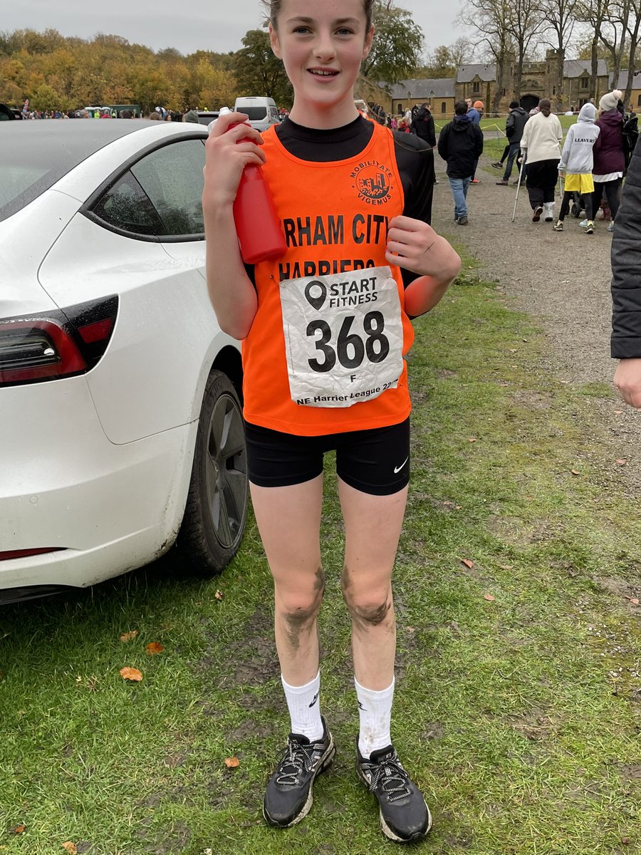 samc173's tweet photo. Half a football match then jumped in the car to first cross country in the fast pack finishing 23rd over the line and is traumatised by hills 😂 #crosscountry #lambtonpark #grassroots #under13running #itshergametoo https://t.co/kKGA0Q5lBf