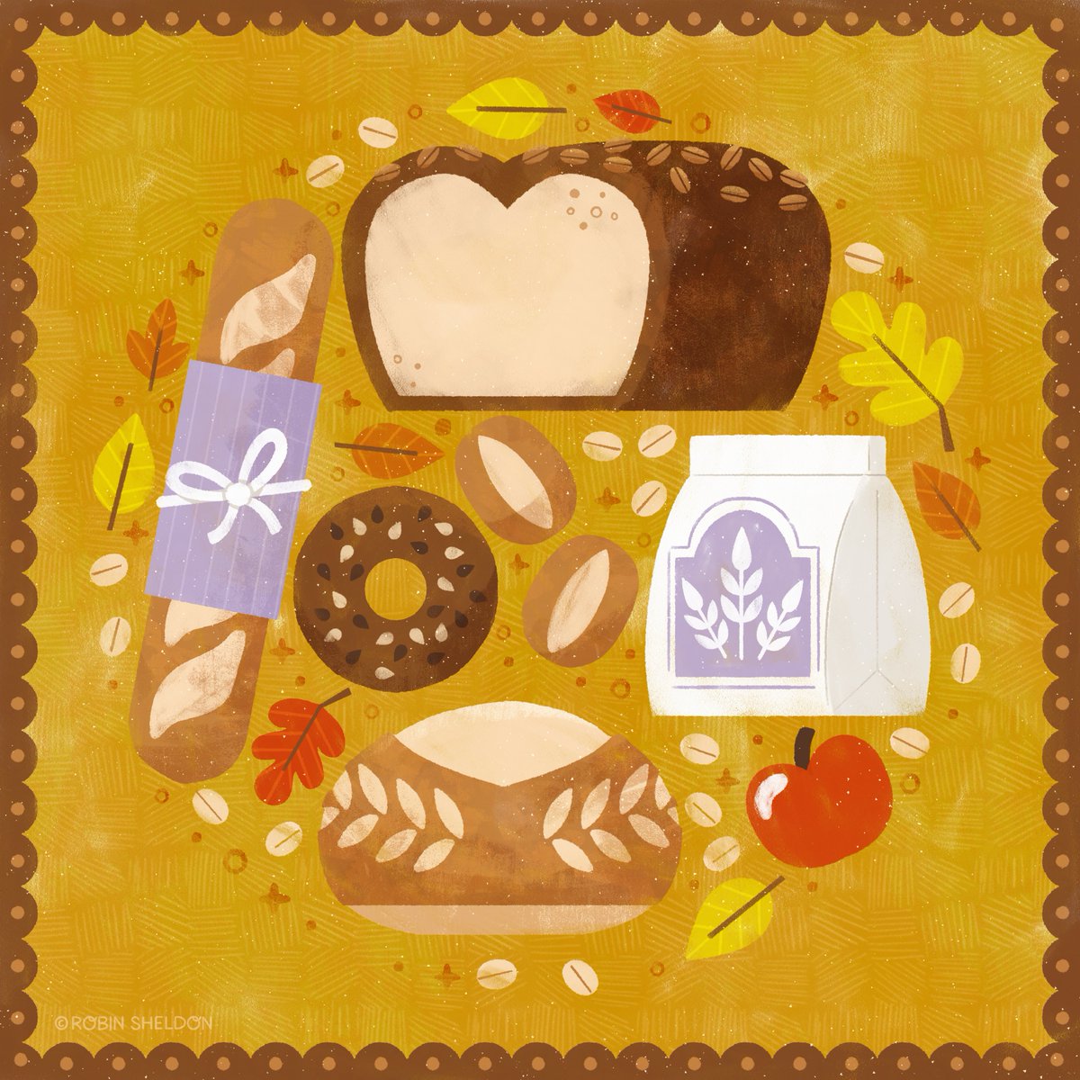 Robin_Sheldon's tweet photo. Day 27 - BREAD

I think I always fall back in love with bread every fall. Baking it yourself even adds a little something. ✨

Prompts: Bread from #beartober22 . #illustration https://t.co/daEWCyBQBb