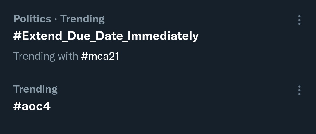 FCSJigarShah's tweet photo. Not so surprisingly #Extend_Due_Date_Immediately #Mca21 and #AOC4 are trending Today.

Had filings going on smoothly professionals would have either filed forms or might have enjoyed Saturday off.

Hopefully someone from @MCA21India do check the issues too. https://t.co/ISCmzTPkaY