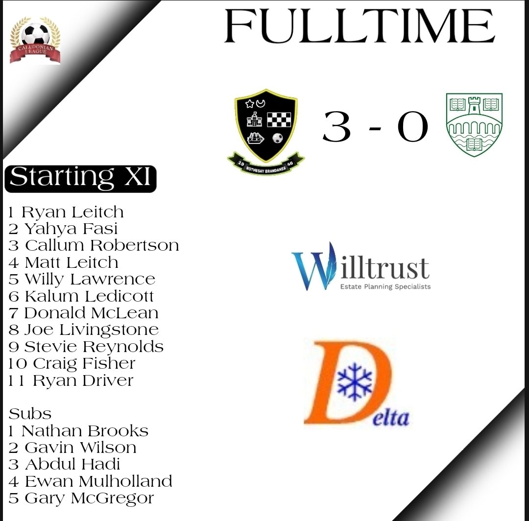 Dominant performance today from the boys running out comfortable 3-0 winners against Stirling Uni. Ryan Driver x2 and Yahya Fasi with the goals 🔥🔥🔥⚪⚫