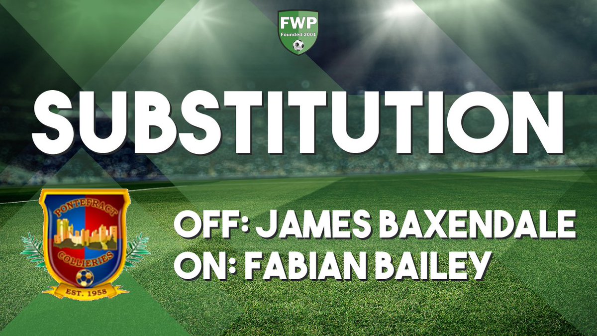 SUB: Fabian Bailey replaced James Baxendale (68') @PitchingIn_