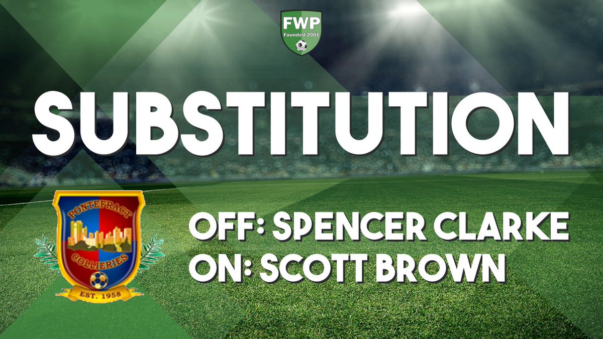 SUB: Scott Brown replaced Spencer Clarke (73') @PitchingIn_