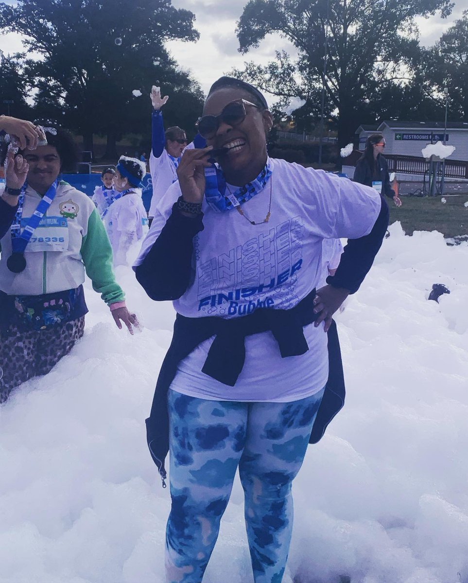 SuperTeacherJ1's tweet photo. We did a thing today!!! I ran my first 5k!! Best friends run together ๐ซง๐ค๐๐ซง@bubblerun5k #BubbleRun2022 #BubblesonBubbles #5krun #SGC https://t.co/EYnOn9RRLv