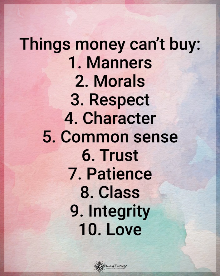 Things money can't buy: