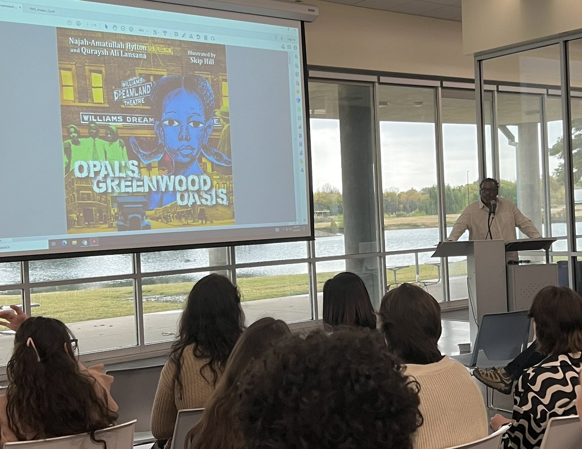 Closing out our OKCTE conference with poetry and a Pinky and the Brain reference from Quraysh Ali Lansana. What a great way to end the day. #oklaed #okcte