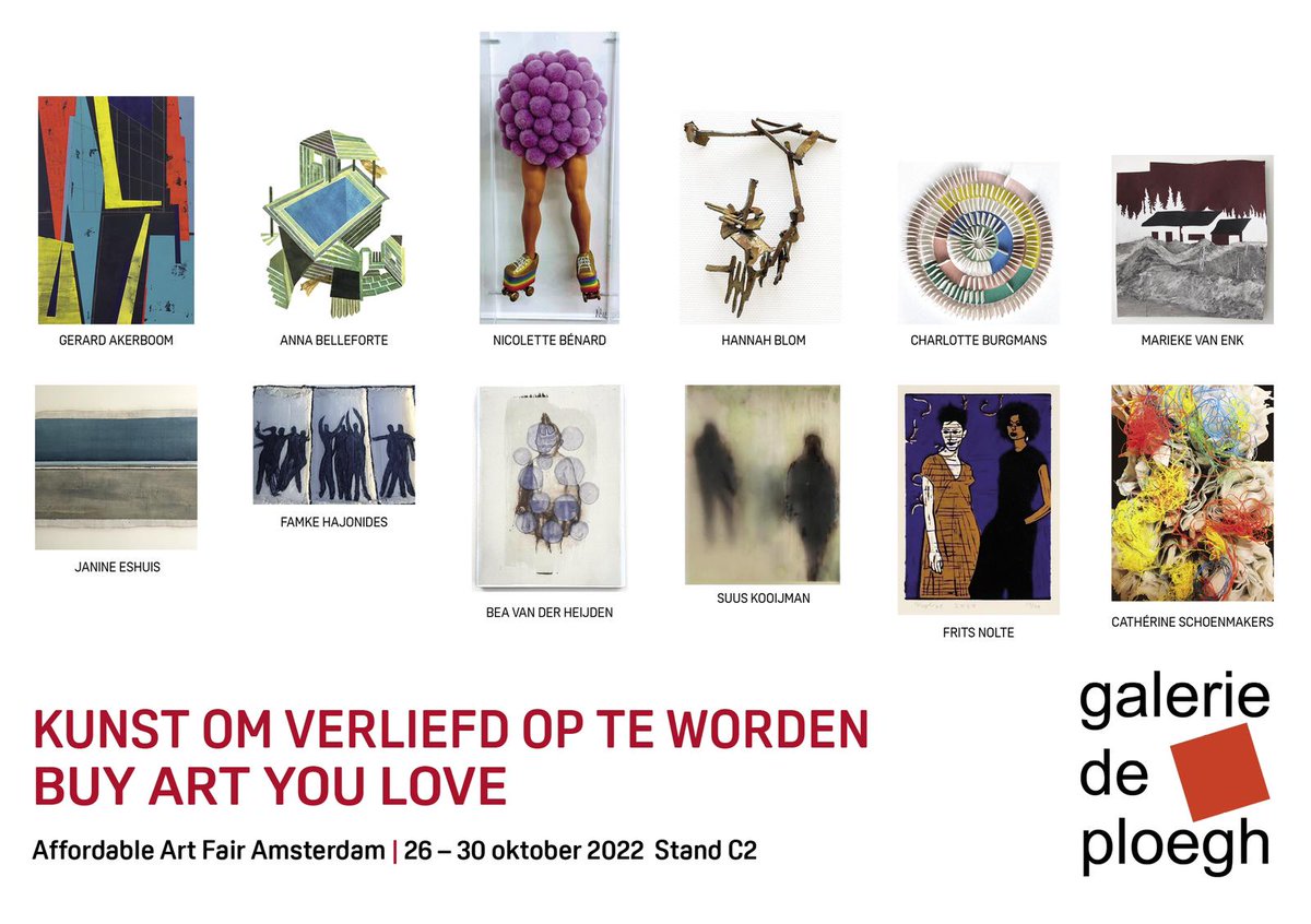 Met meer dan 100 kunstenaars, is Galerie De Ploegh dé plek waar je originele en betaalbare kunst vindt om verliefd op te worden.

Bezoek ons op de Affordable Art Fair in Amsterdam. Stand C2. 

#Kunst <a href="/AAFNETHERLANDS/">Affordable Art Fair Amsterdam</a>
