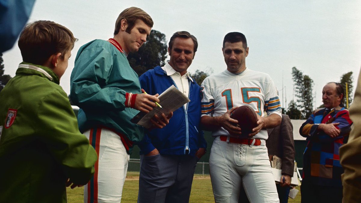 Sir____Loin's tweet photo. @Super70sSports Johnny Unitas/Earl Morrall and Bob Griese/Earl Morrall. Shula always kept a good QB room. https://t.co/Dd0BcFm547