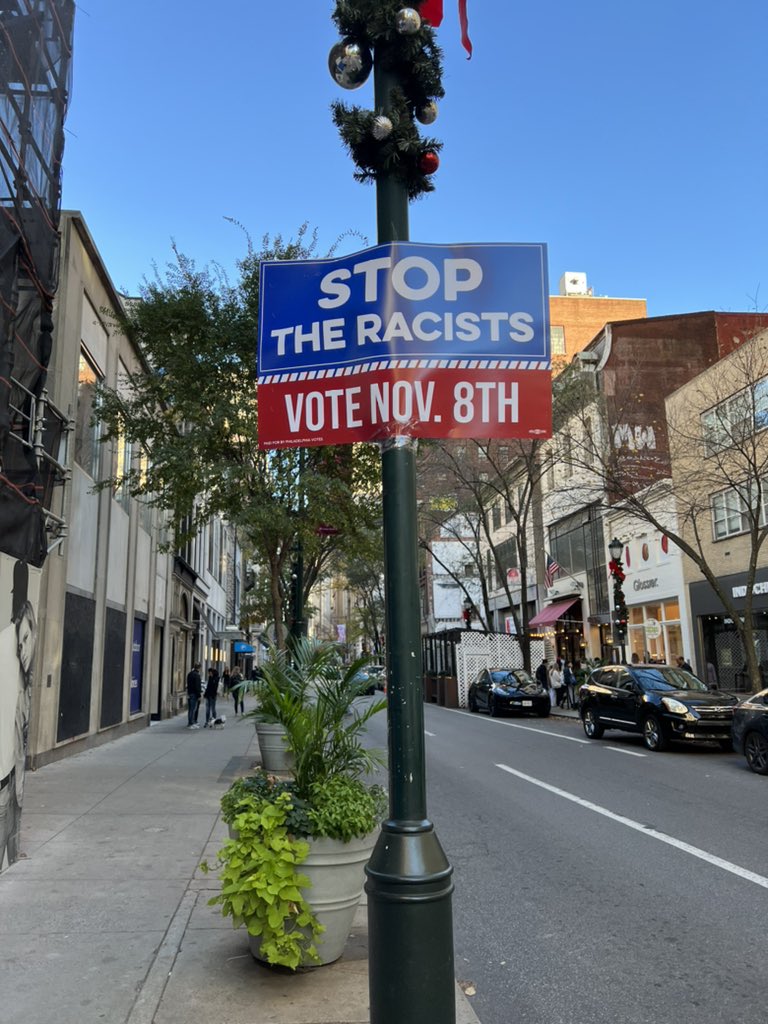 StreetsDept's tweet photo. What does everybody think about this last minute voter messaging on Walnut Street? https://t.co/t45wRKGucl
