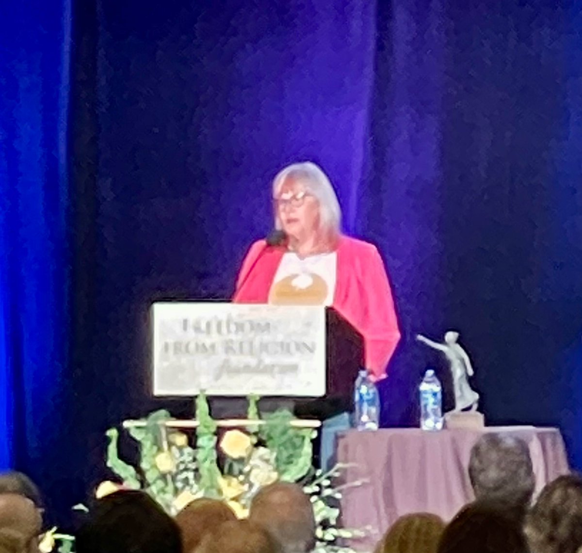 Letha_Hughes's tweet photo. Amy Hagstrom Miller @AmyHM, winner of the Forward Award, reviews the unfortunate trends in restriction and regulation on abortion care focusing on fetuses over women since Trump’s Religious Extremist Supreme Court reared its ugly, partisan head.
#FFRFCon2022 
#DOMessWithTexas https://t.co/a0xjBydJUa