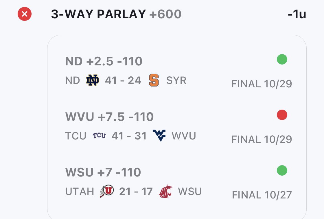 I will be thinking about West Virginia +7.5 for the next week