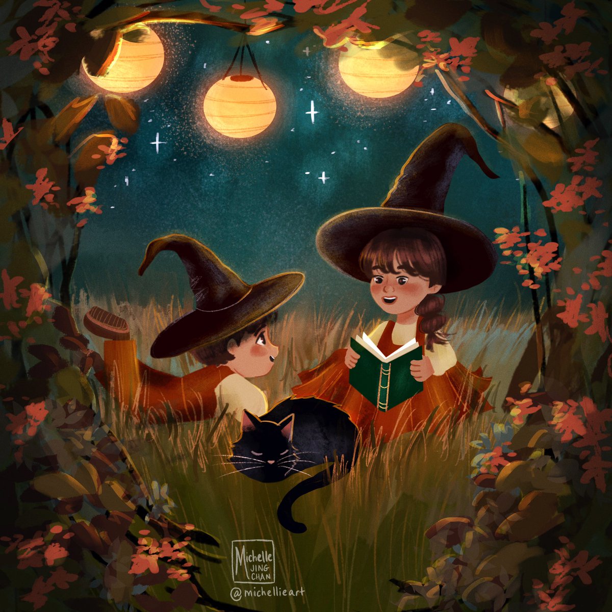 All my #witchtober pieces from this year! 🎃 #witchtober2022 #kidlitart