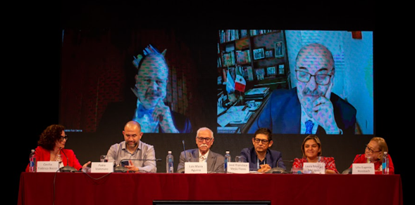 En la clausura de las #VIIIJornadasdelExilio @LauMorenoRodri del @Acervo_SREmx, Pablo Vommaro de @_CLACSO, José Francisco Mejía Flores y Rubén Ruiz Guerra de @CIALCUNAM compartieron sus aprendizajes luego de 3 fructíferos días de trabajo