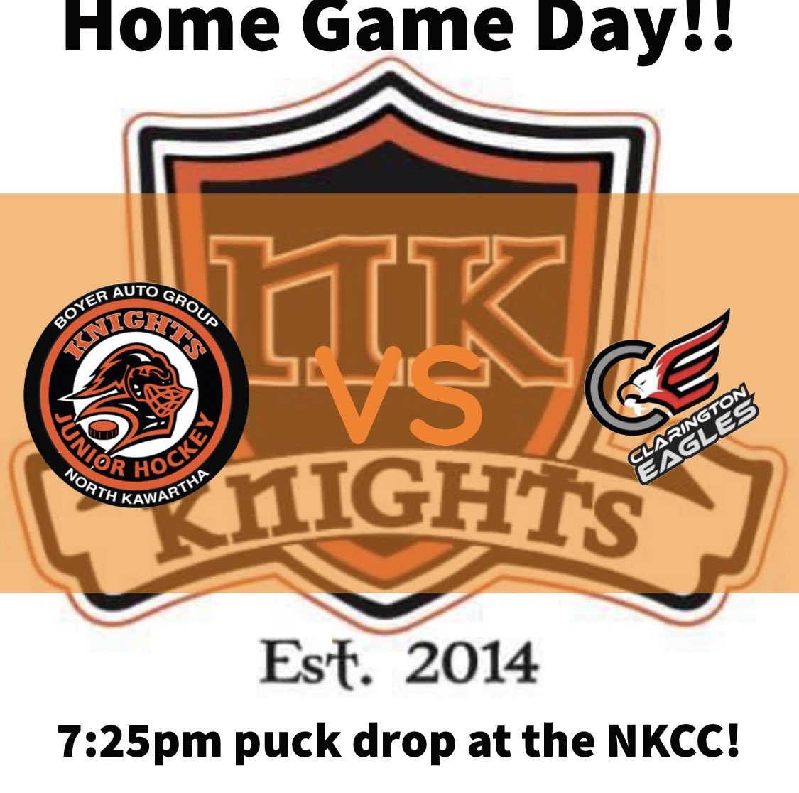 NKKnights's tweet photo. @play_the_pj action resume with a visit from @EaglesPJHL tonight at the #NKCC! #GoKnightsGo @PJHL_Orr https://t.co/0a5tCEmmn8