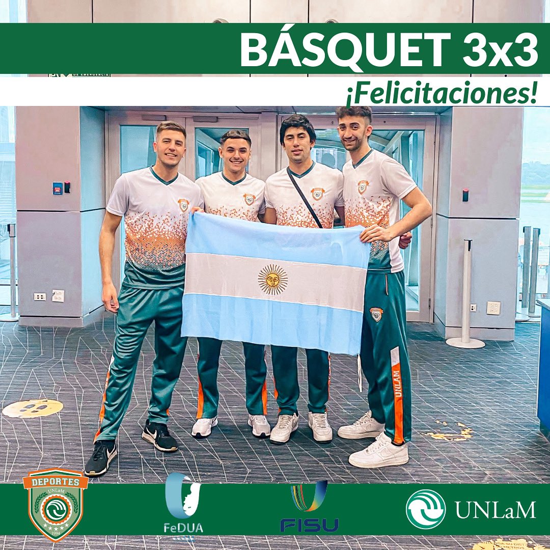 UNLAMDeportes's tweet photo. 📣 Felicitamos a nuestros estudiantes deportistas por quedar entre los 4 mejores equipos de 3x3 universitarios del mundo 🌎.

Gracias por el esfuerzo y el sacrificio que hicieron representando a la UNLaM y a nuestro país 🙌🏻🇦🇷

#UNLaMDeportes #DeporteUniversitario #FISU #FeDUA https://t.co/ySs44pubpp