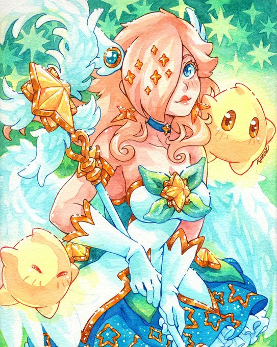 マリオロマンス⭐︎♡ ロゼッタ(スーパーマリオ) 「Rosalina starry kimono portrait