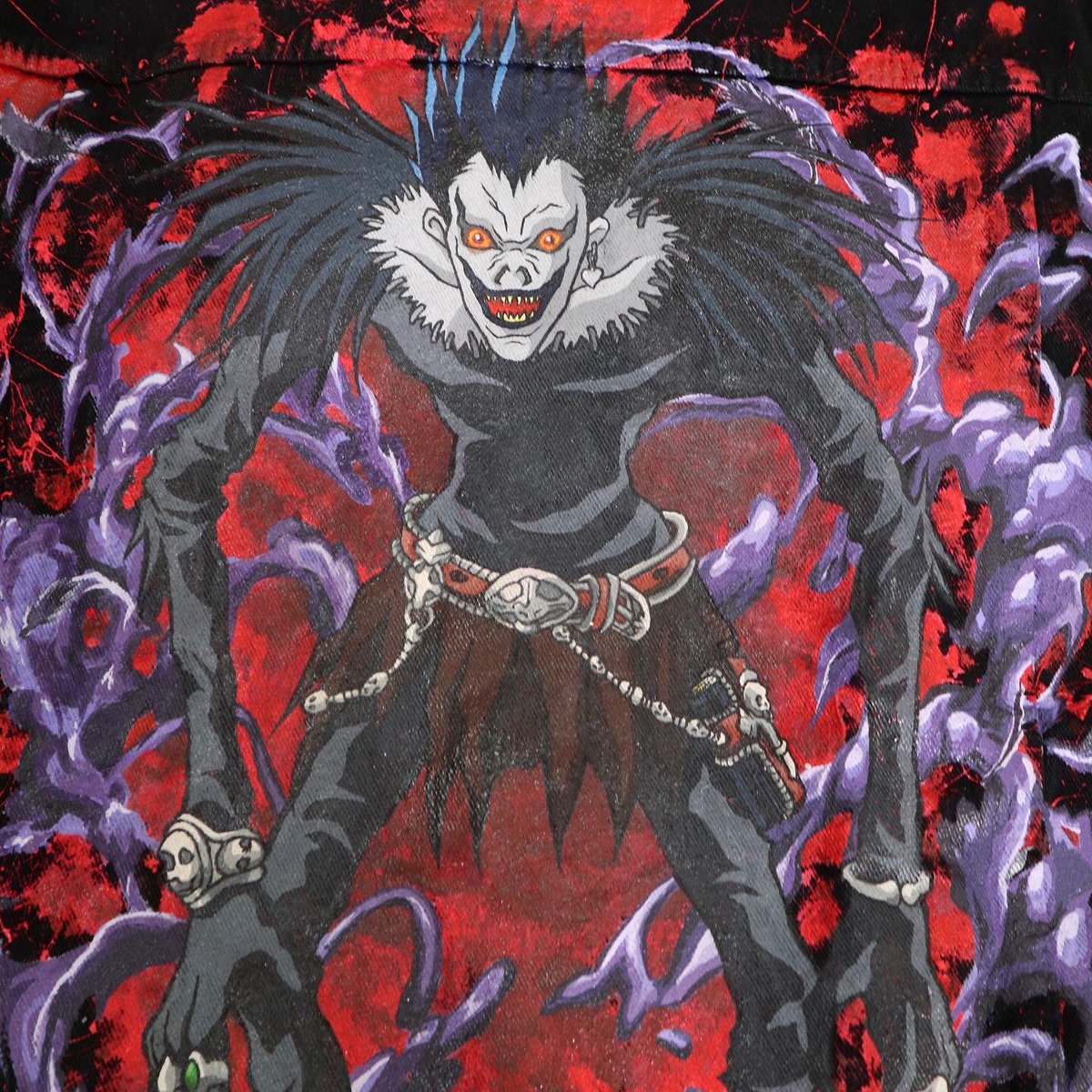 Handpainted denim jacket - Ryuk the Shinigami 💀🔥
.
DM for details and any inquiries
#ryuk #deathnote #shinigami #customjacket #angelus