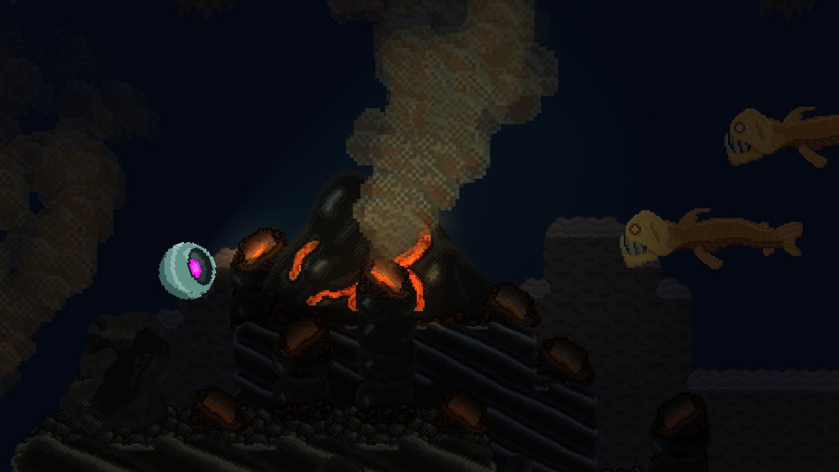 WallyDogGames's tweet photo. Happy Halloween! There's some spooky creatures down in the depths. Don't worry though, the O.R.B. unit is not edible :) See if you can find them by playing Project O.R.B. at https://t.co/lRVCGXEpVD

#outnow #indiedev #gamedev #pixelart #screenshotsaturday https://t.co/fvjM6qknG5
