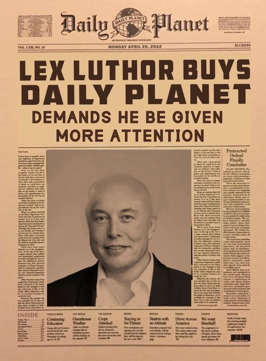 CBNostalgia's tweet photo. ROFL #LexLuthor #Superman #ElonMuskBuyTwitter https://t.co/9Scu0EZvgN